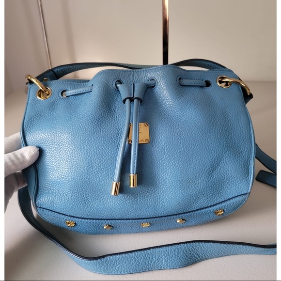 MCM Blue Bucket Leather Bag - Picture 4 of 10